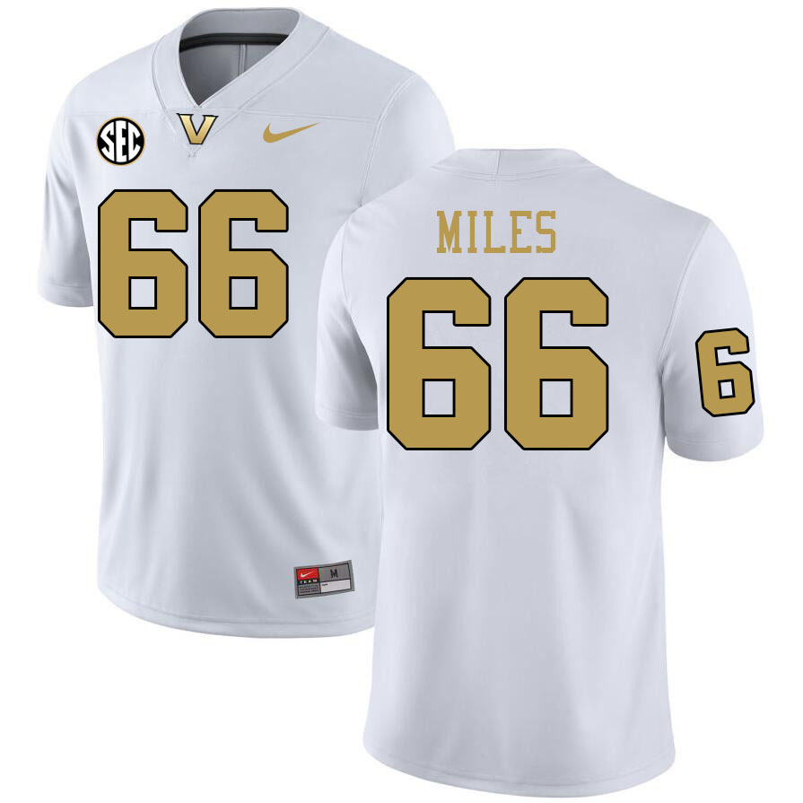 Vanderbilt Commodores #66 Anthony Miles College Football Jerseys 2024 Uniforms Stitched-White